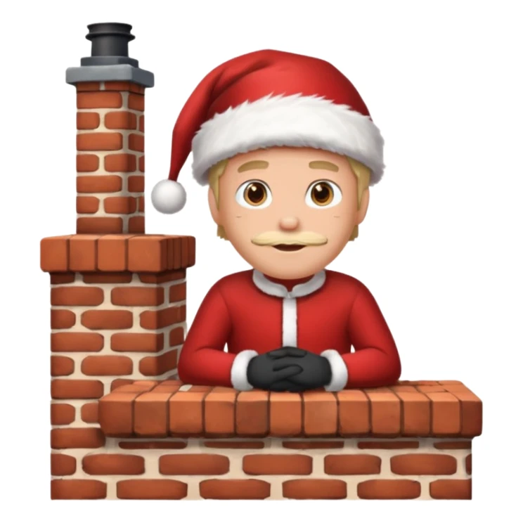 Cristmas male sit down on a chimney sticker