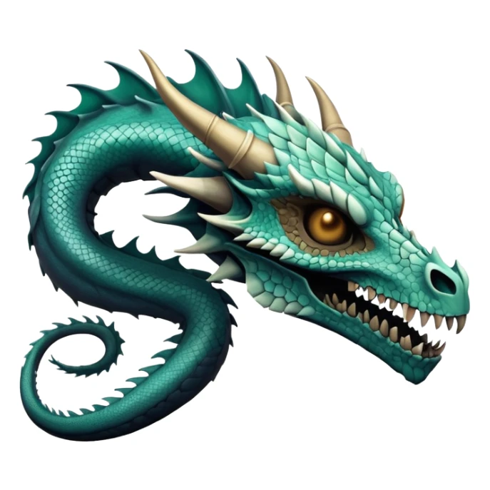 Dragon with a dragon-cadaver-skull-mask (full body) sticker