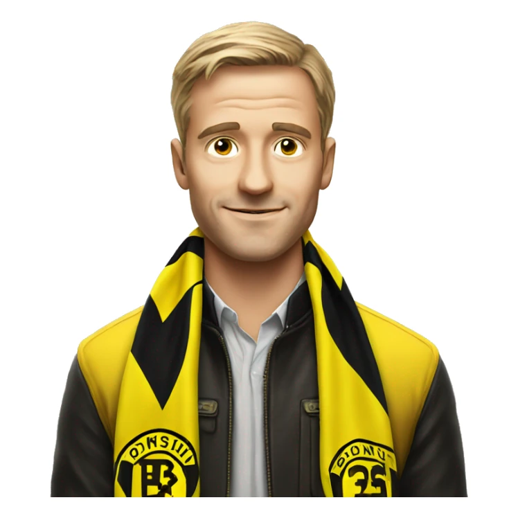 Man wearing a Borussia Dortmund scarf  sticker