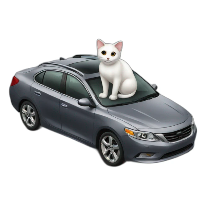cat on top of a car sticker