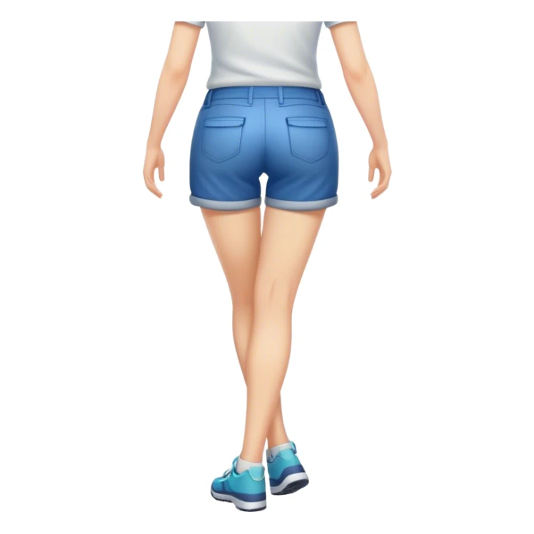 back view of full leg female with shorts sticker