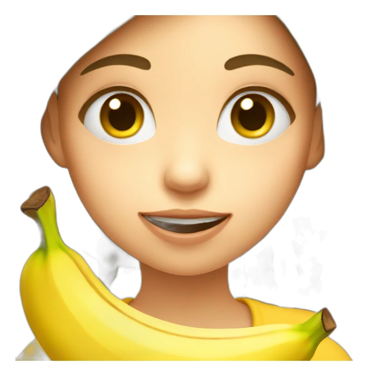 Girl eating banana  sticker