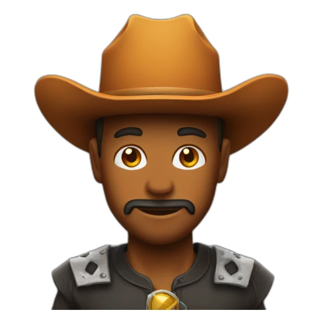 cowboy who is wearing a hat made out of fire sticker