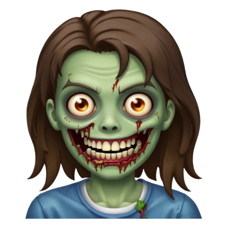 zombie with Brunette  hair and grillz  sticker