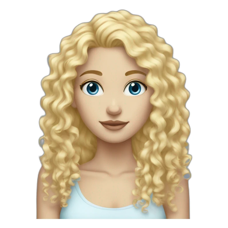 Tall curly blonde girl blue eyes pale  sticker
