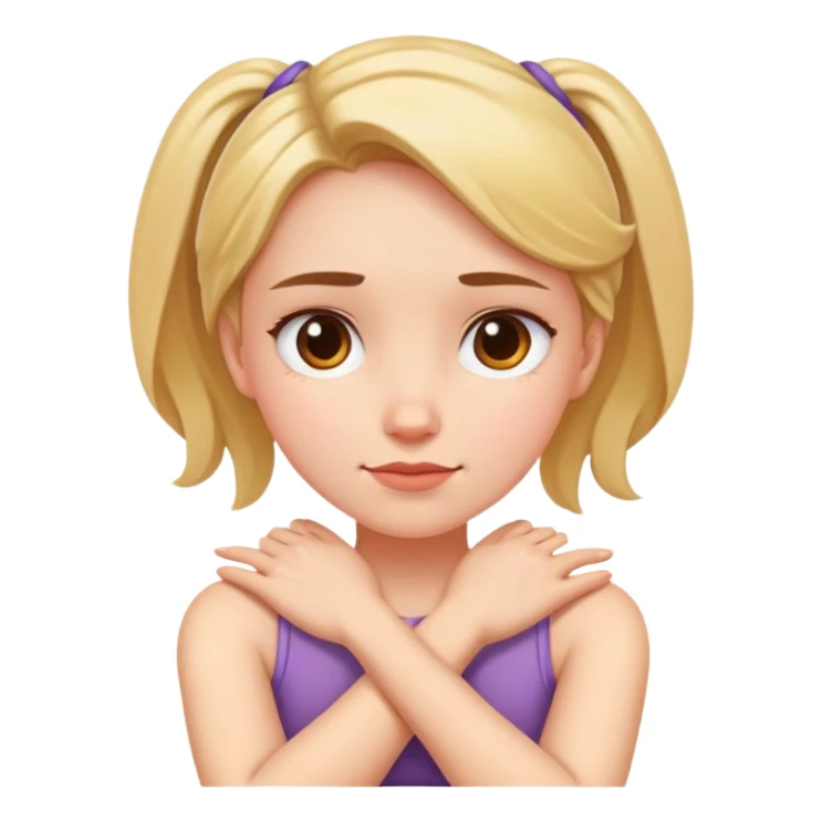 Arms crossed holding neck girl sticker