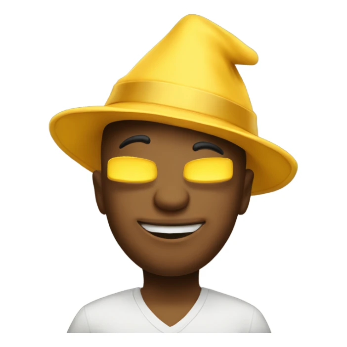 yellow Emoji wearing hat with text happy New Year sticker