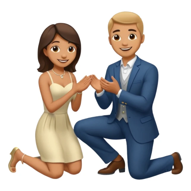 man kneeling and asking for marriage sticker