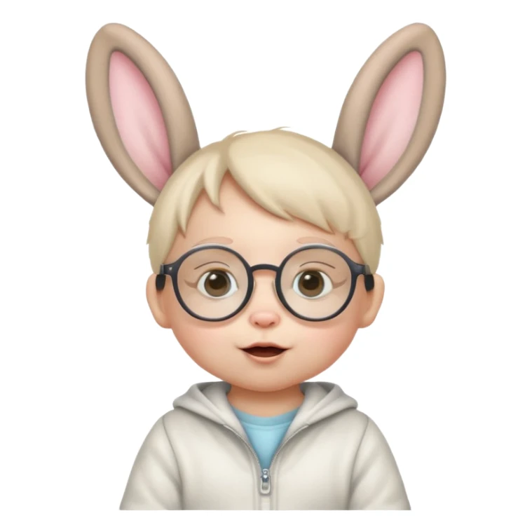 bunny ear wearing small baby spectacled sticker