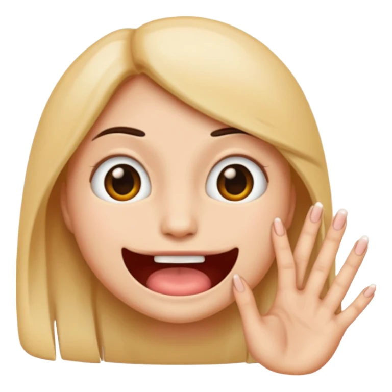 emoji with mewing face and long nails sticker