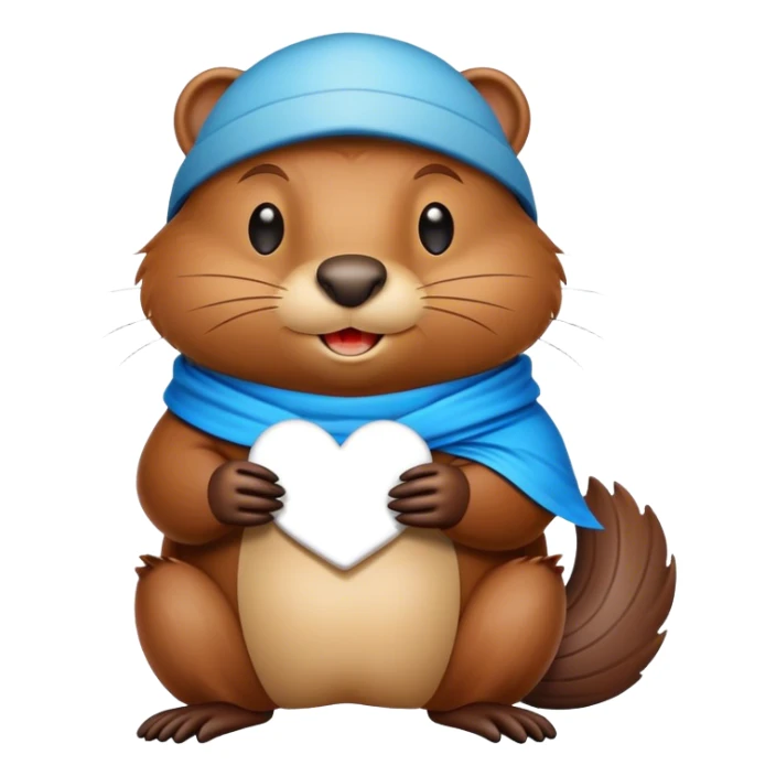 Beaver with inscription good morning  sticker