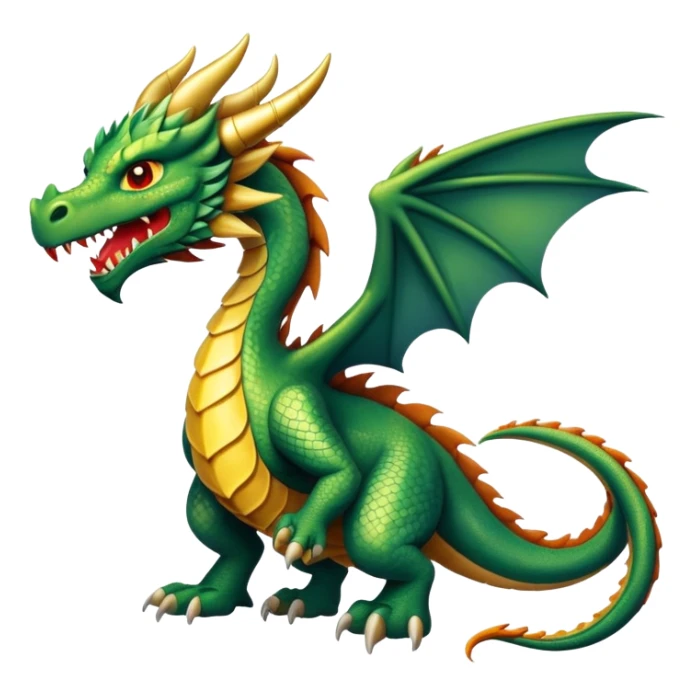 A fierce mythical dragon with scales and wings sticker