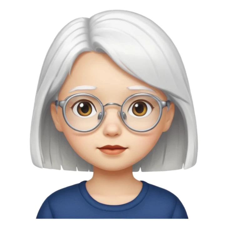white haired little girl with glassess sticker