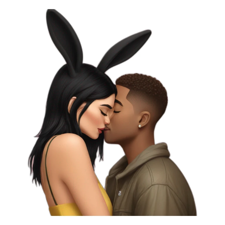 bad bunny kissing kendall jenner sticker