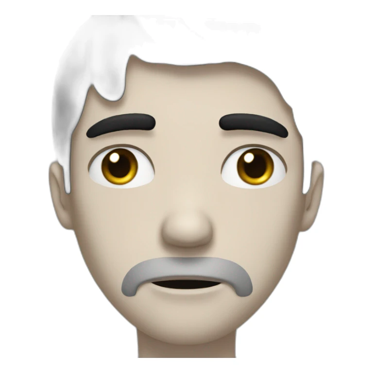 black haired white man very sad crying with tears in his face sticker