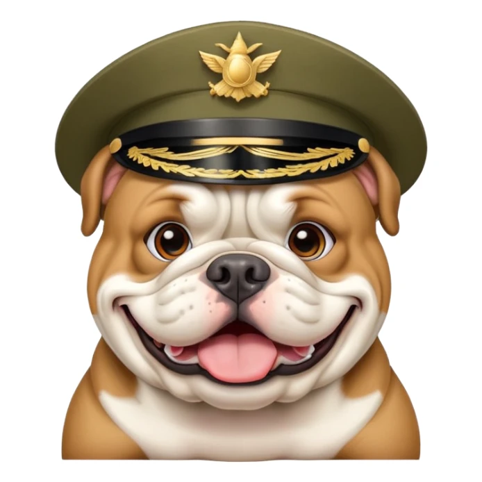 Bulldog salute on his head  sticker