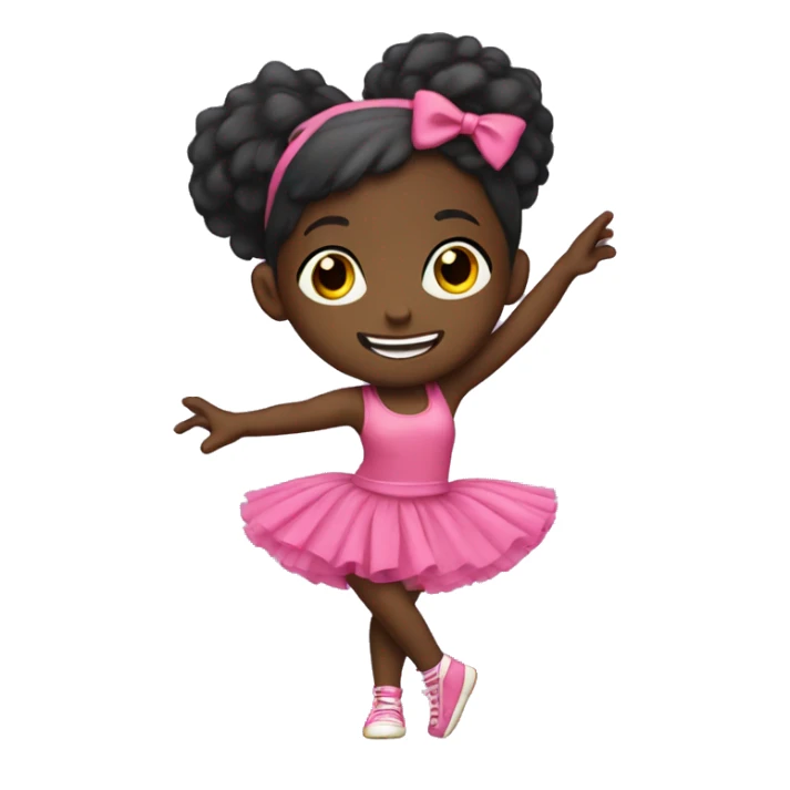 Black little girl dancing with a tutu on sticker