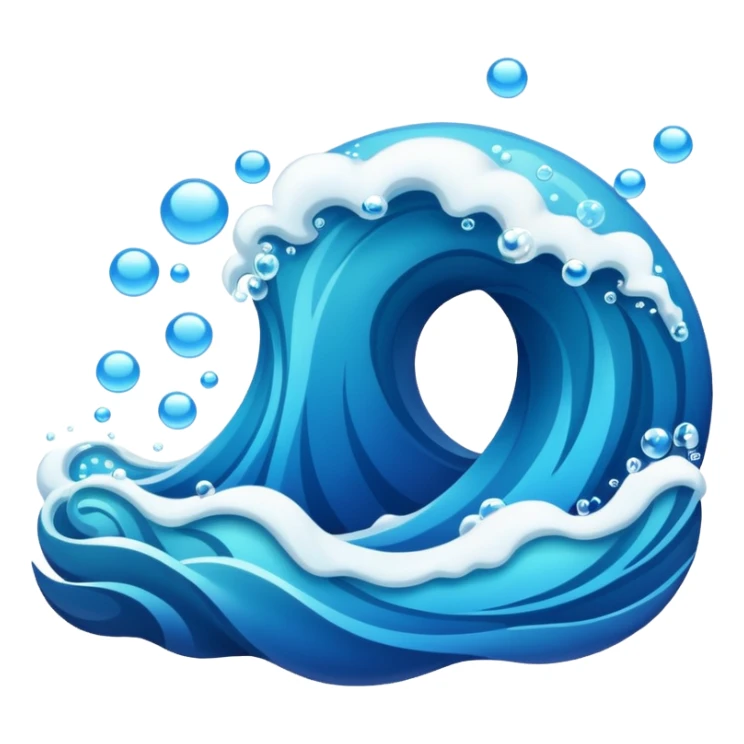 An ocean with a lot of bubbles errupting from it sticker