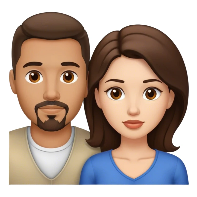 Intimate sfw between white brunette and brown Latino with goatee lover sticker