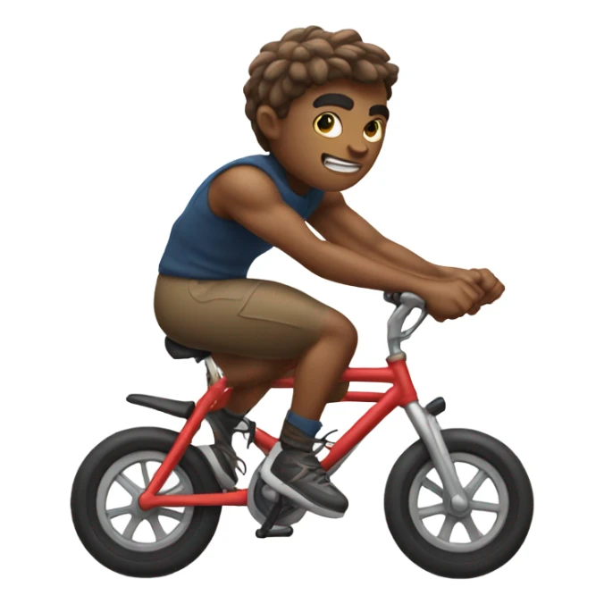 muscular boy riding bicycle sticker