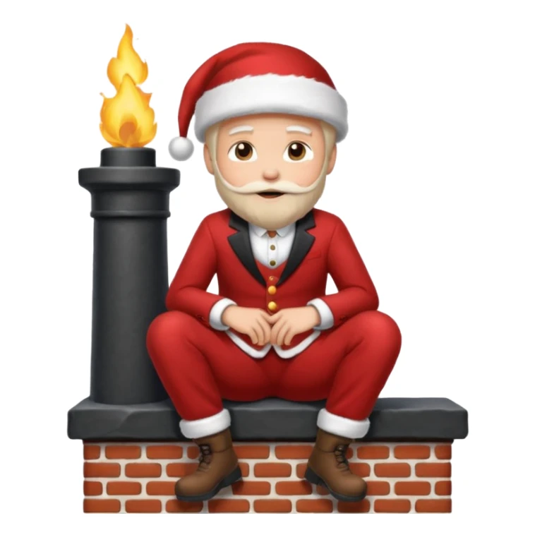 Cristmas male sit down on a chimney sticker