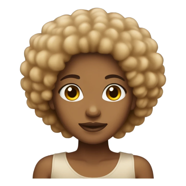 Tan girl with ombré afro sticker