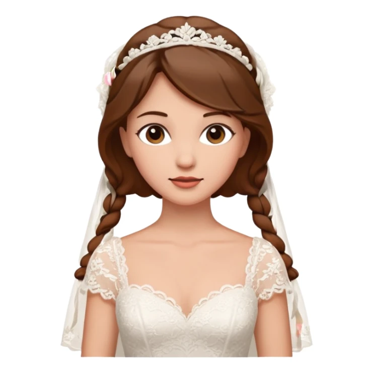 Blonde skin bride with brown hair with a chin on her face sticker