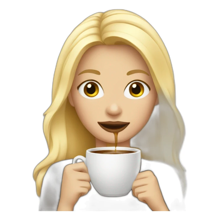 Blonde girl with coffee sticker