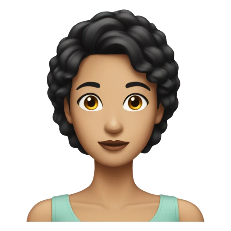 Pretty lady with black hair sticker