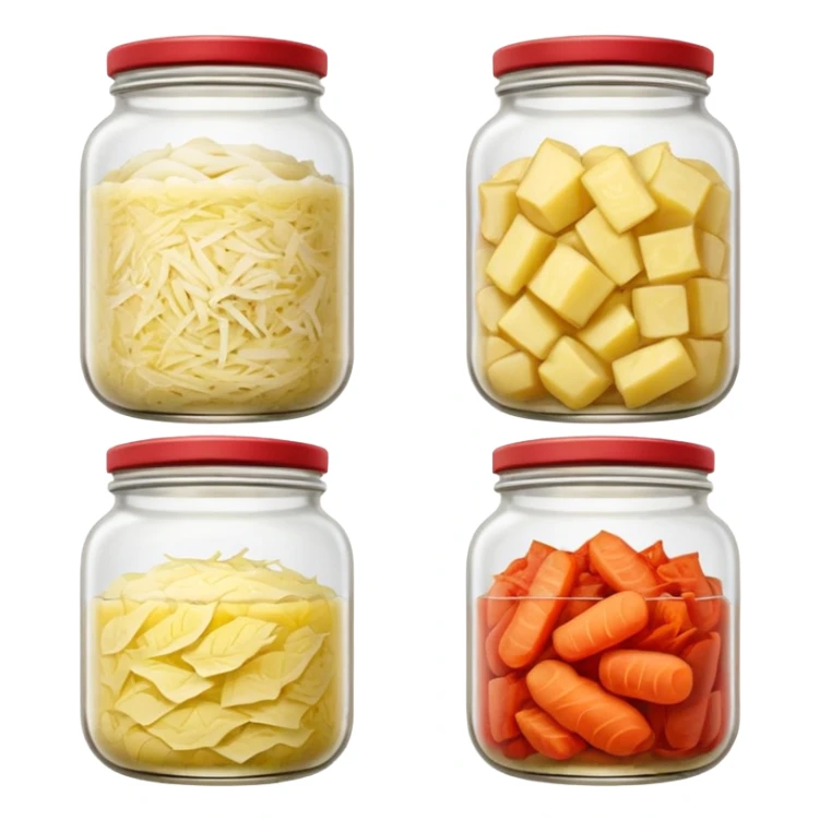 sauerkraut and kimchi in jars sticker
