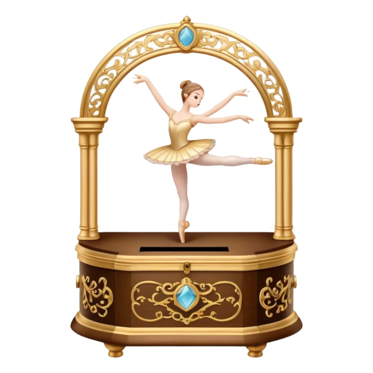 A ballet dancer stands in a music box A ballet dancer stands in a music box sticker