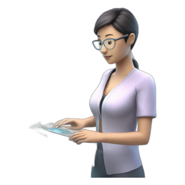 Futuristic-Biomedical-Engineer-studying-hologram-3d-model-of-breast sticker