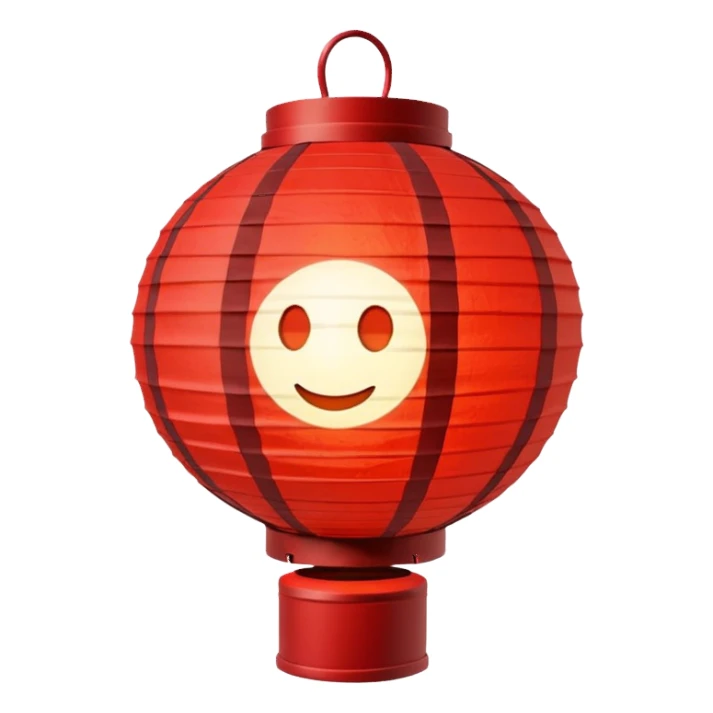 Paper Lantern with red glow on top of the pole, Street Lantern. sticker