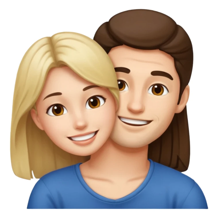 Girl sitting on man face sticker