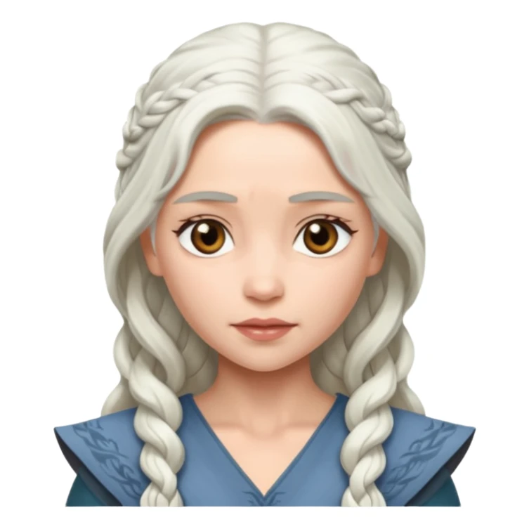 Daenerys Targaryen from Games of throne character face only younger sticker