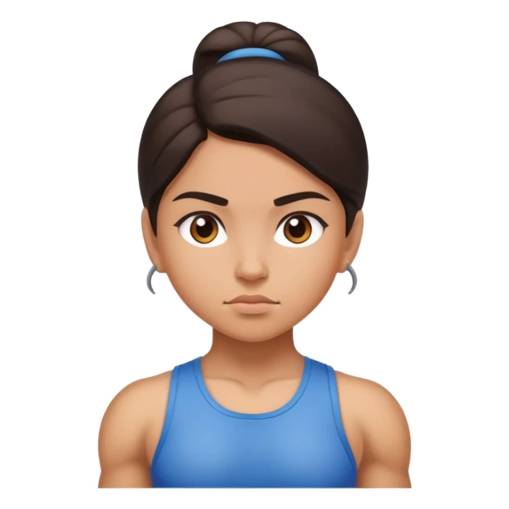 Hispanic girl determined look, muscles sticker
