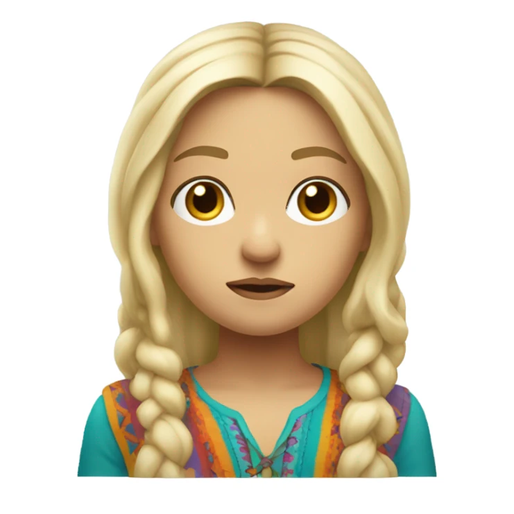 cute blonde hippie giving someone a very dirty look with disgust sticker