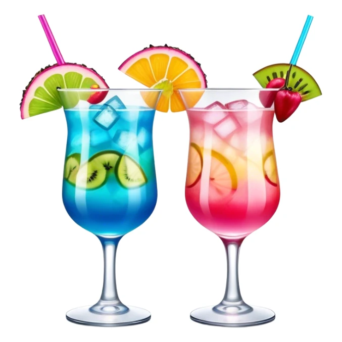 Two fancy tropical cocktails clinking sticker
