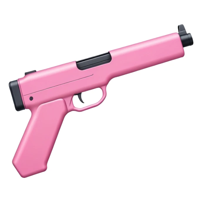 Pink rifle with a sleek build and small magazine sticker