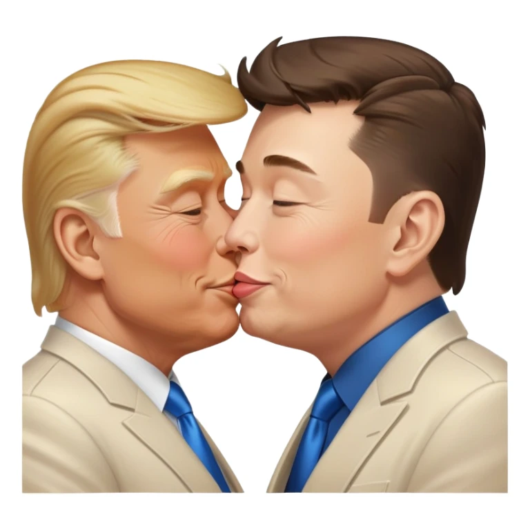 donald trump and elon musk kissing sticker