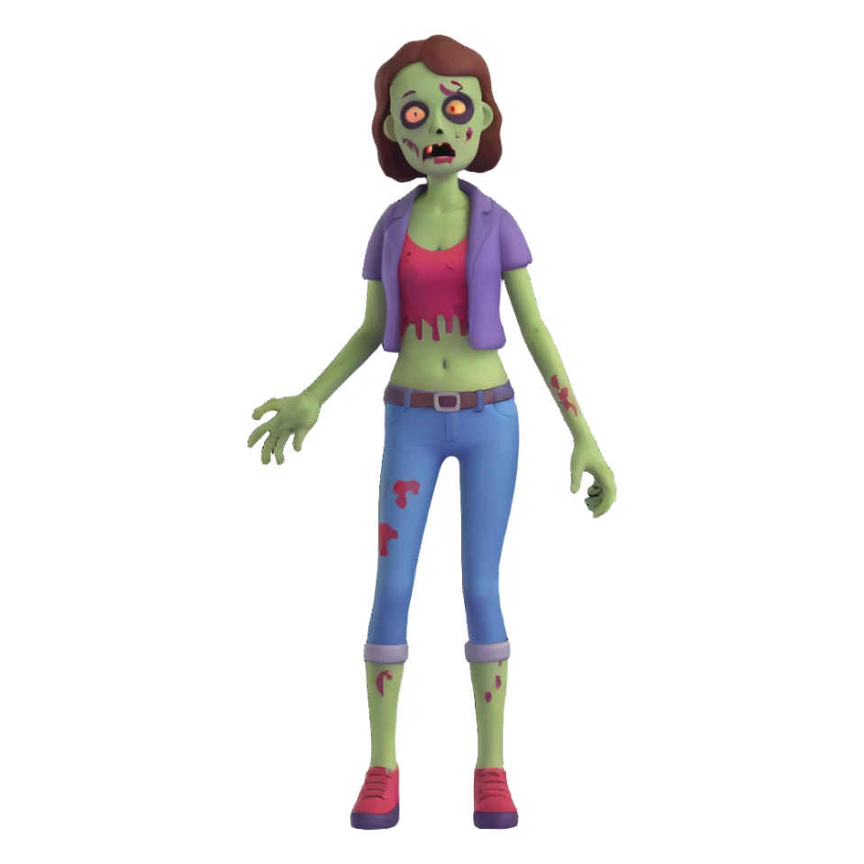 zombie female sticker