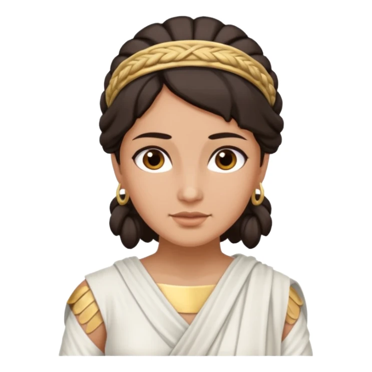 ancient greek woman with dark hair tied back sticker
