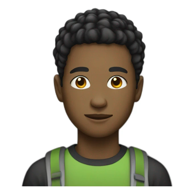 black male teen with short hair sticker