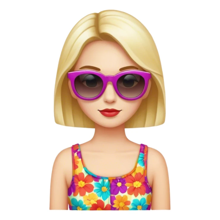 Biene trägt Sonnenbrille und buntes Kleid  sticker