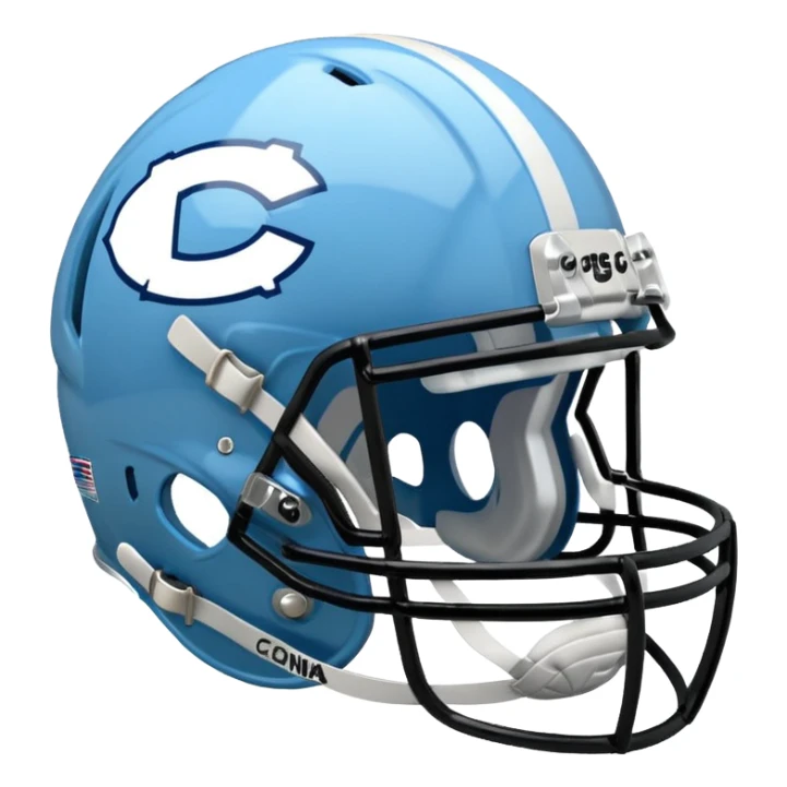 College football player helmet in  Carolina Blue color  sticker