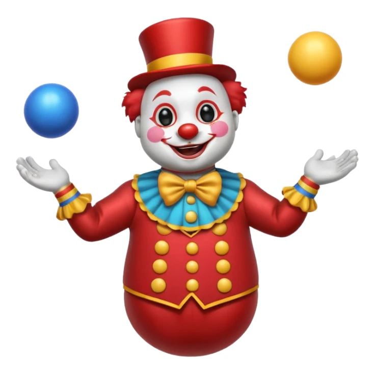 a Circus clown cute seal juggling two metal ball sticker