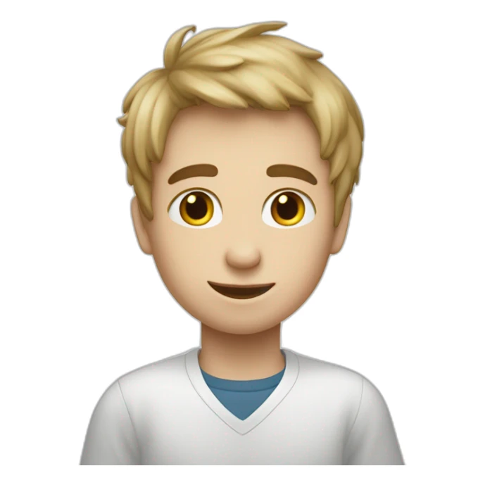 Un garçon blanc qui a un bobo dans les jous sticker