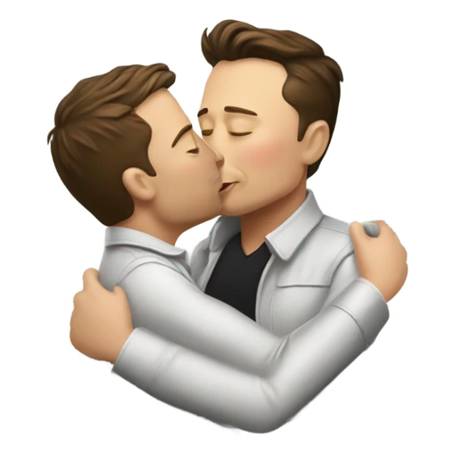 Elon musk kissing a man sticker