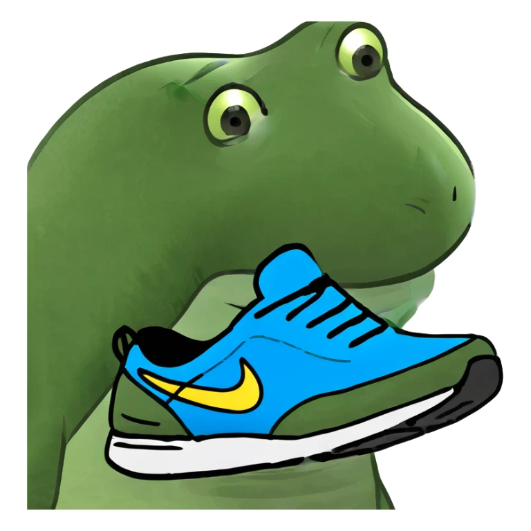 tiburón con zapatillas nike azules sticker