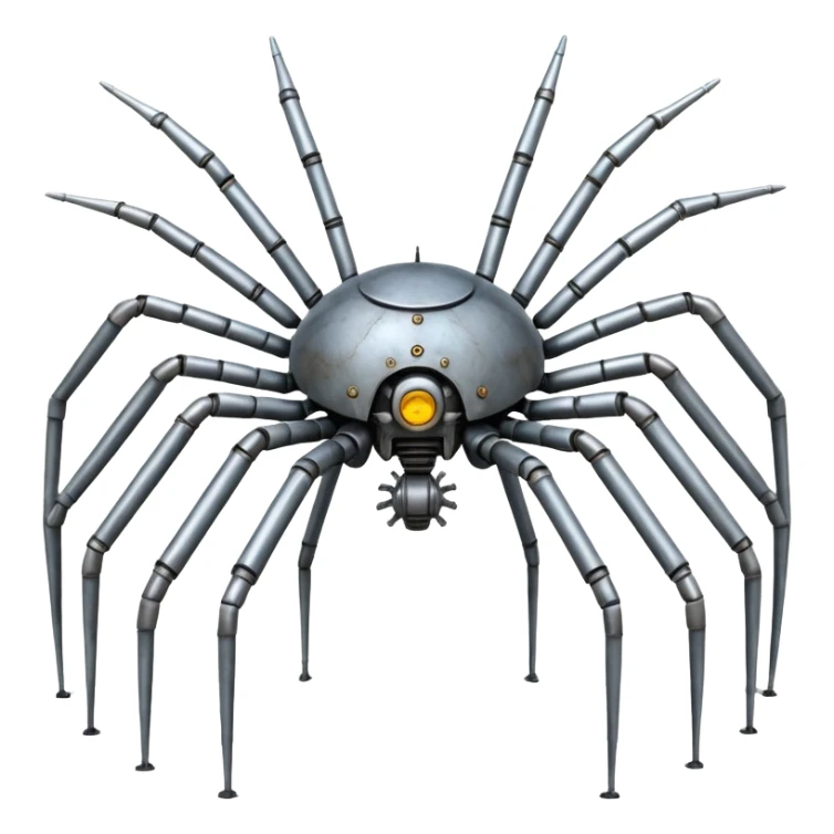 Eight Legged mechanical walking machine made of steel sticker